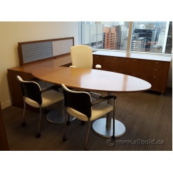 Teknion Solutions Solitaire Series Walnut Oval Table/Desk